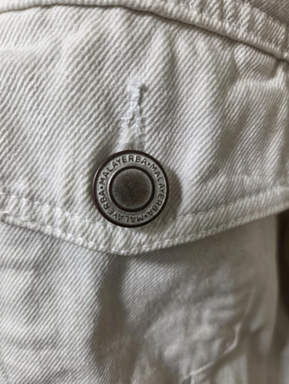 Men's White Denim Jacket - Classic Button-Front Style